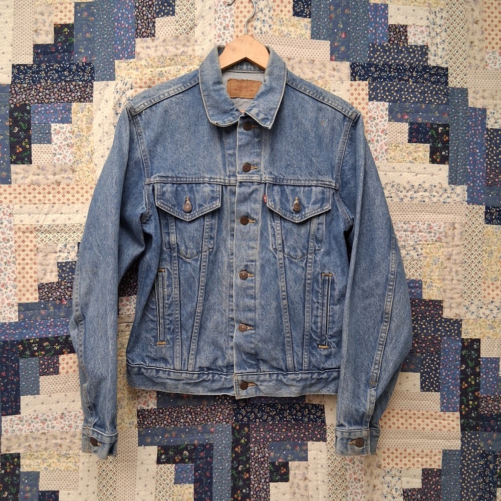 Vintage 80s Levis 71506 0214 Trucker Type 3 Denim Jacket Size 40 Made in USA